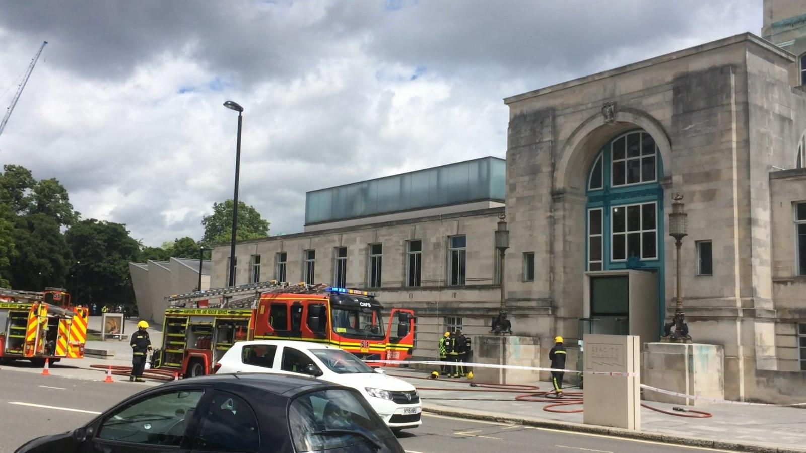 Fire engines outside SeaCity Museum