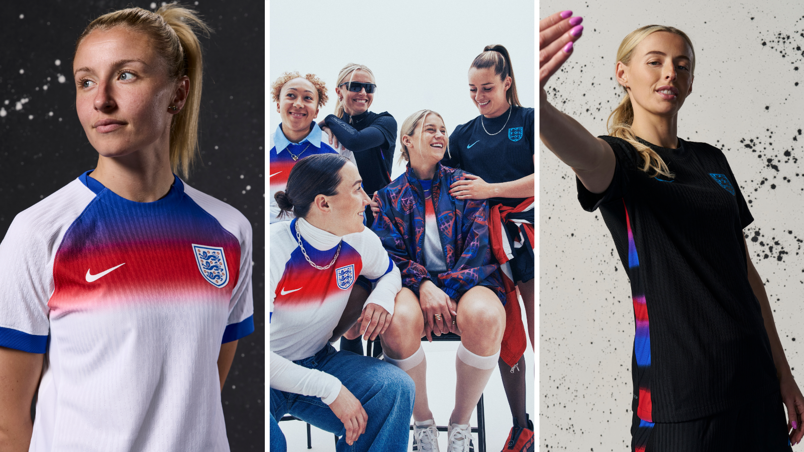 England's home and away kits for Euro 2025