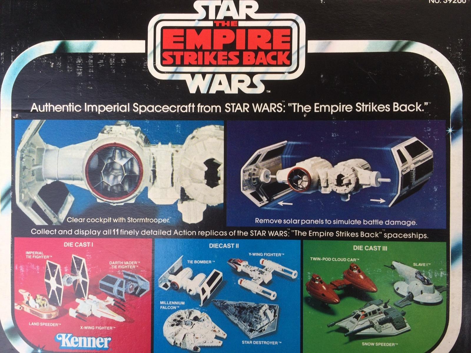 Back of the box of the authentic imperial spacecraft toy