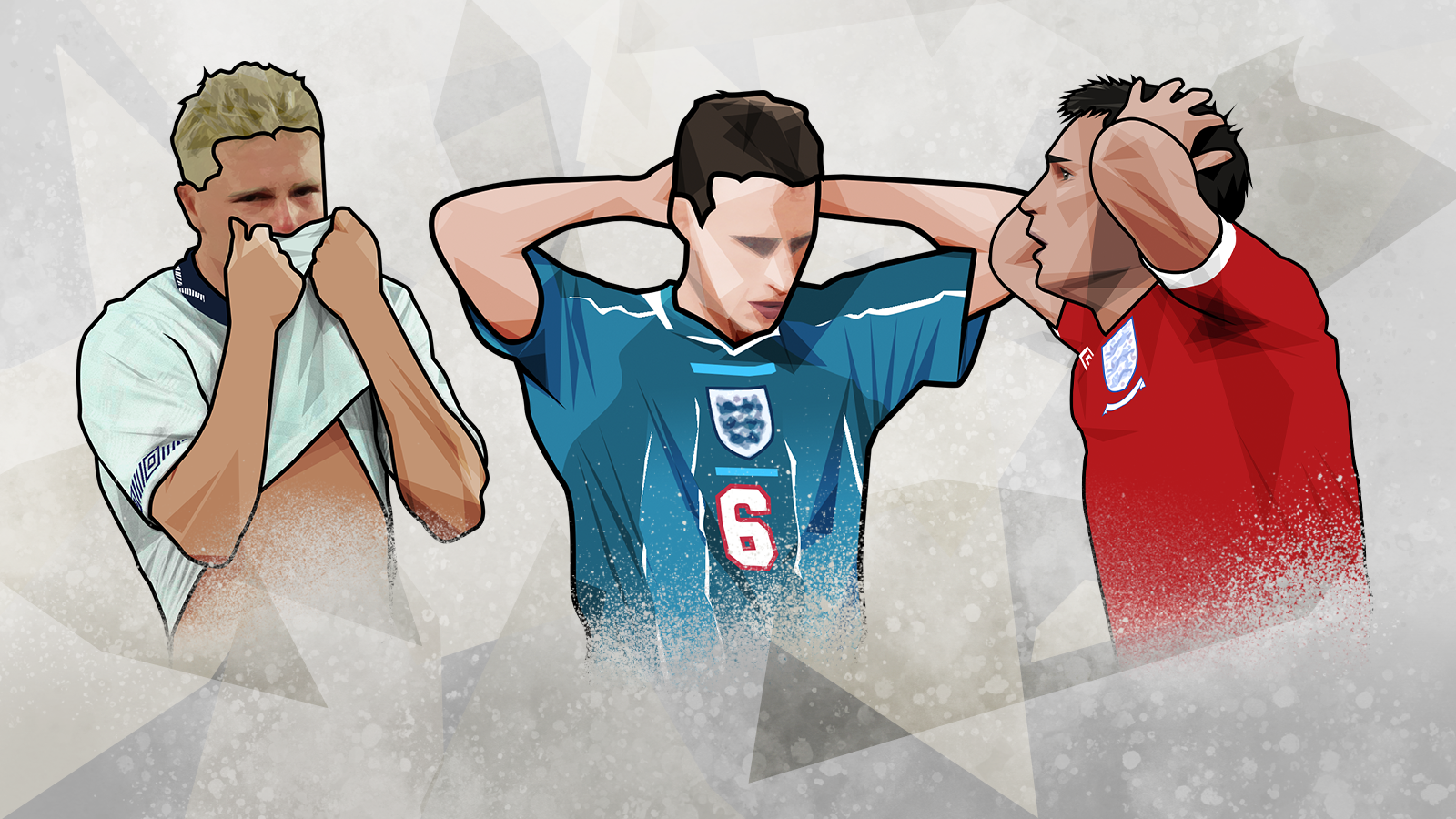 Paul Gascoigne, Gareth Southgate and Frank Lampard