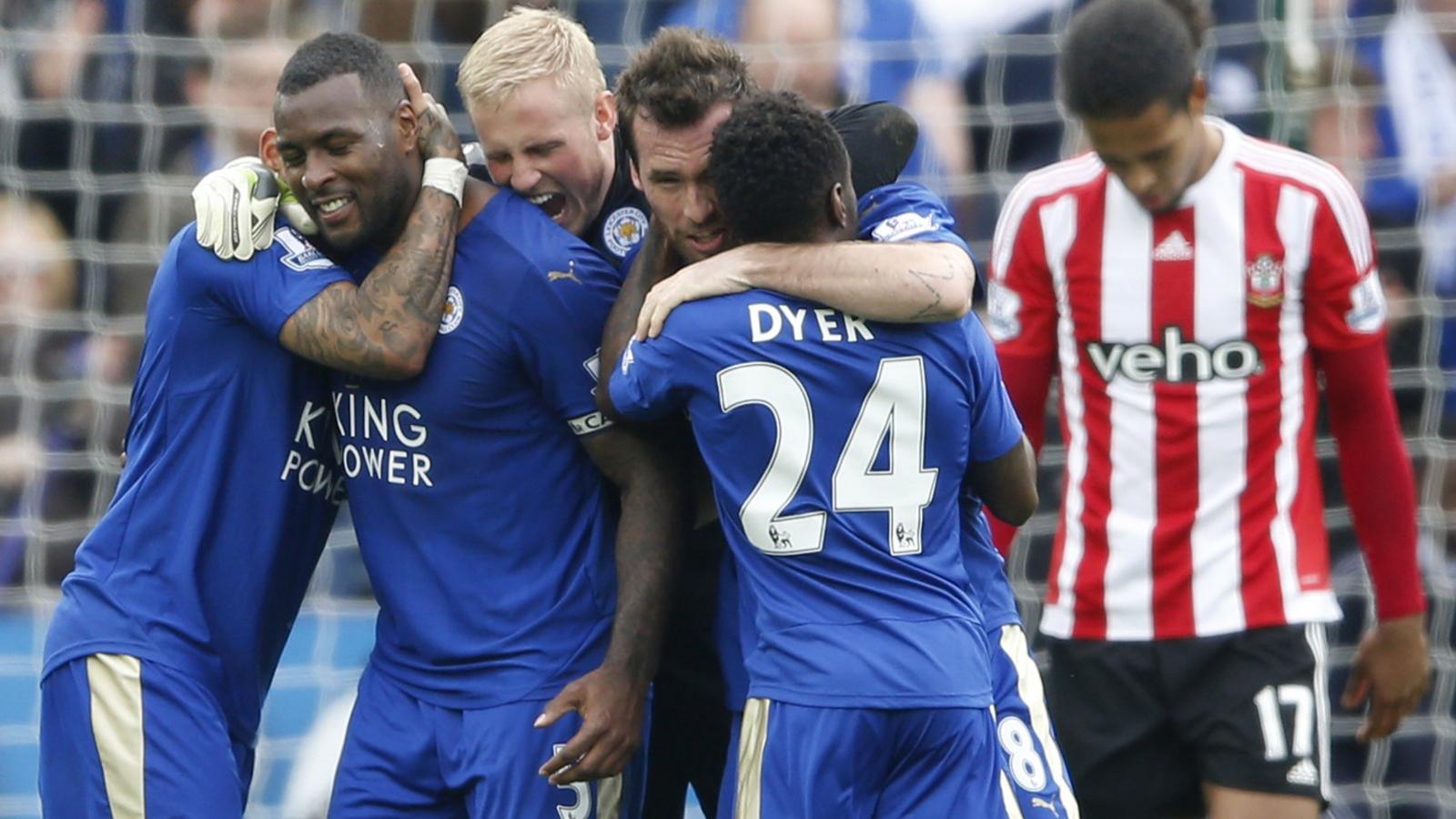 Leicester celebrate at full-time