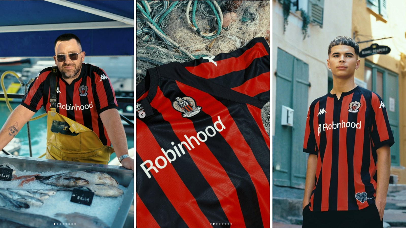 Models wear Nice 2026-27 home shirt