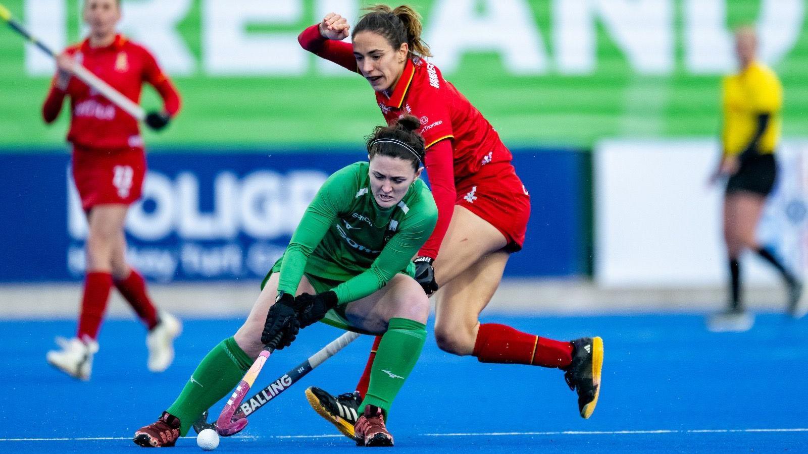 Ireland’s Roisin Upton in action against Belgium