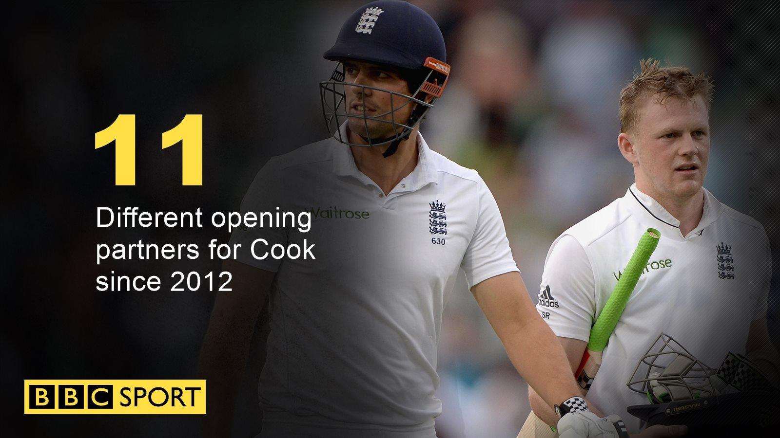 11 different opening partners for Cook since 2012