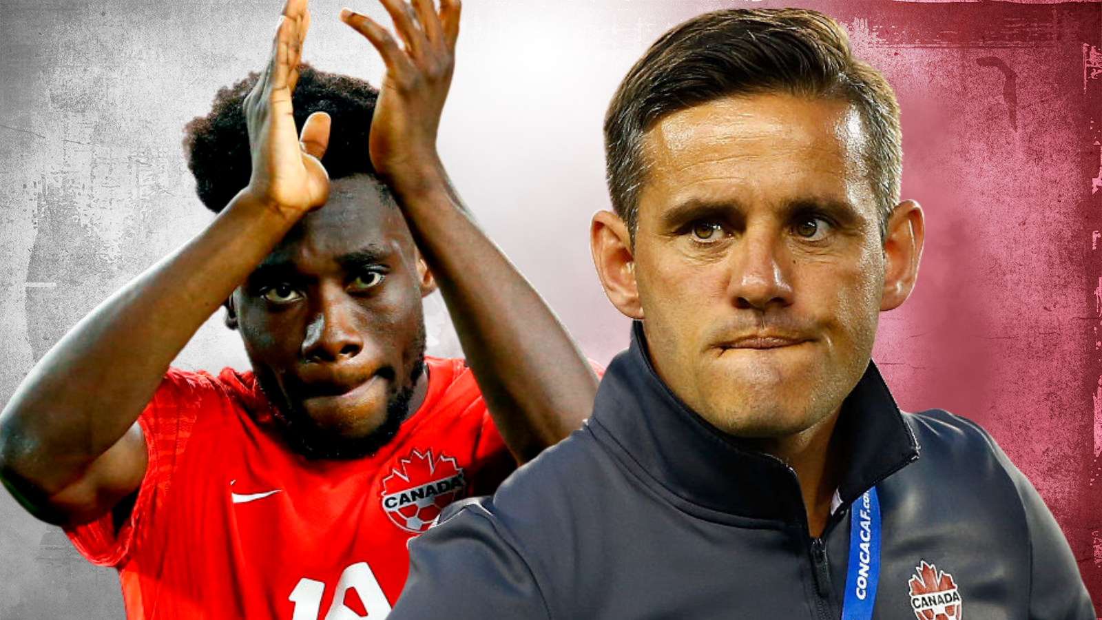 Canada coach John Herdman and midfielder Alphonso Davies