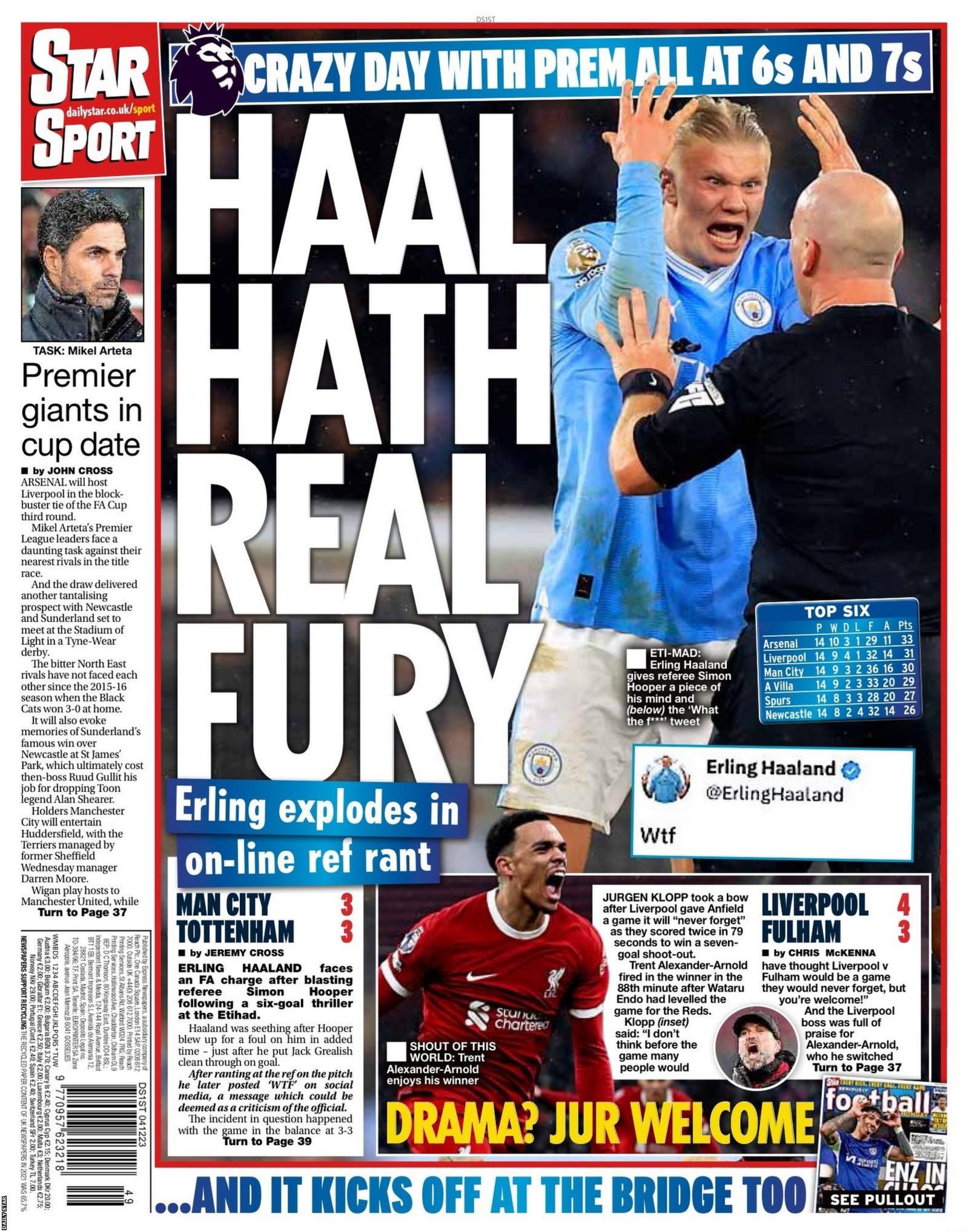 Monday's Daily Star
