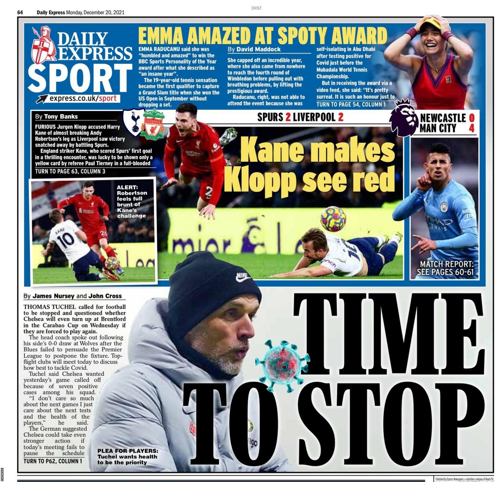 Monday's Daily Express