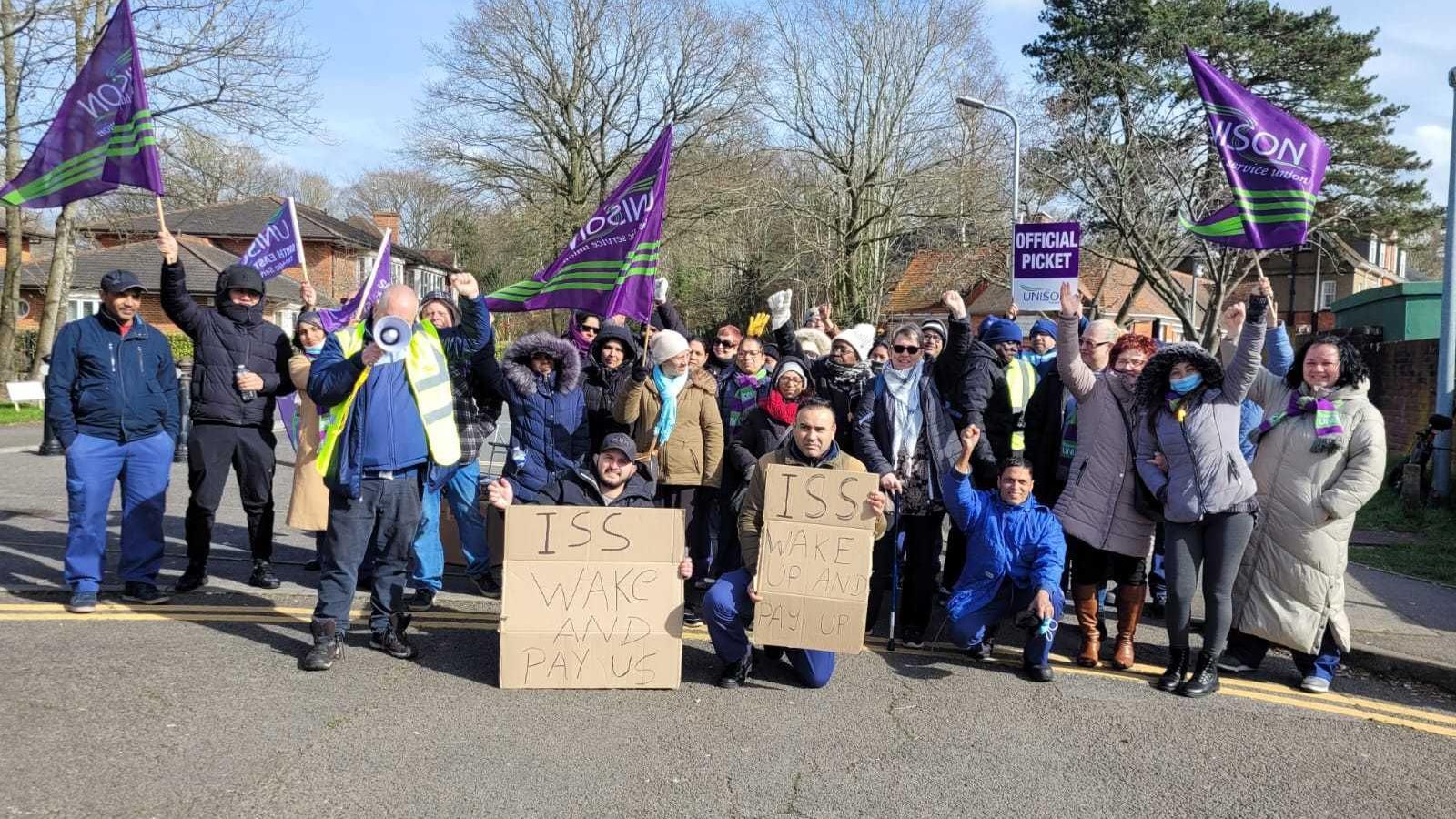 Striking workers on a picket line