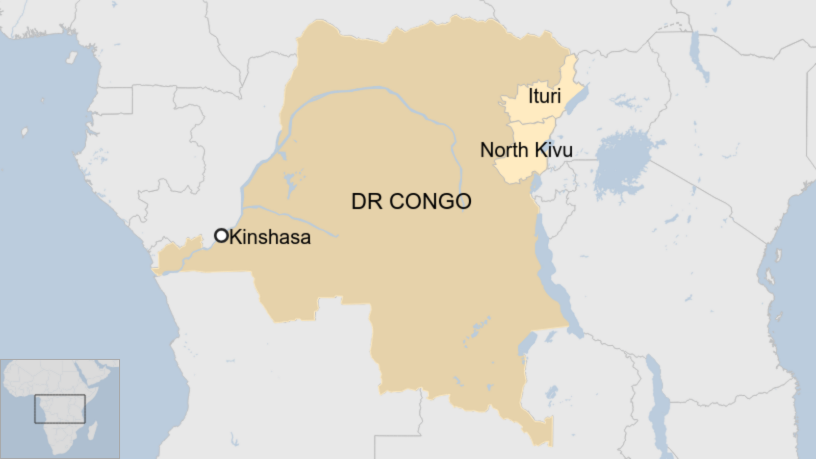 Map showing DR Congo