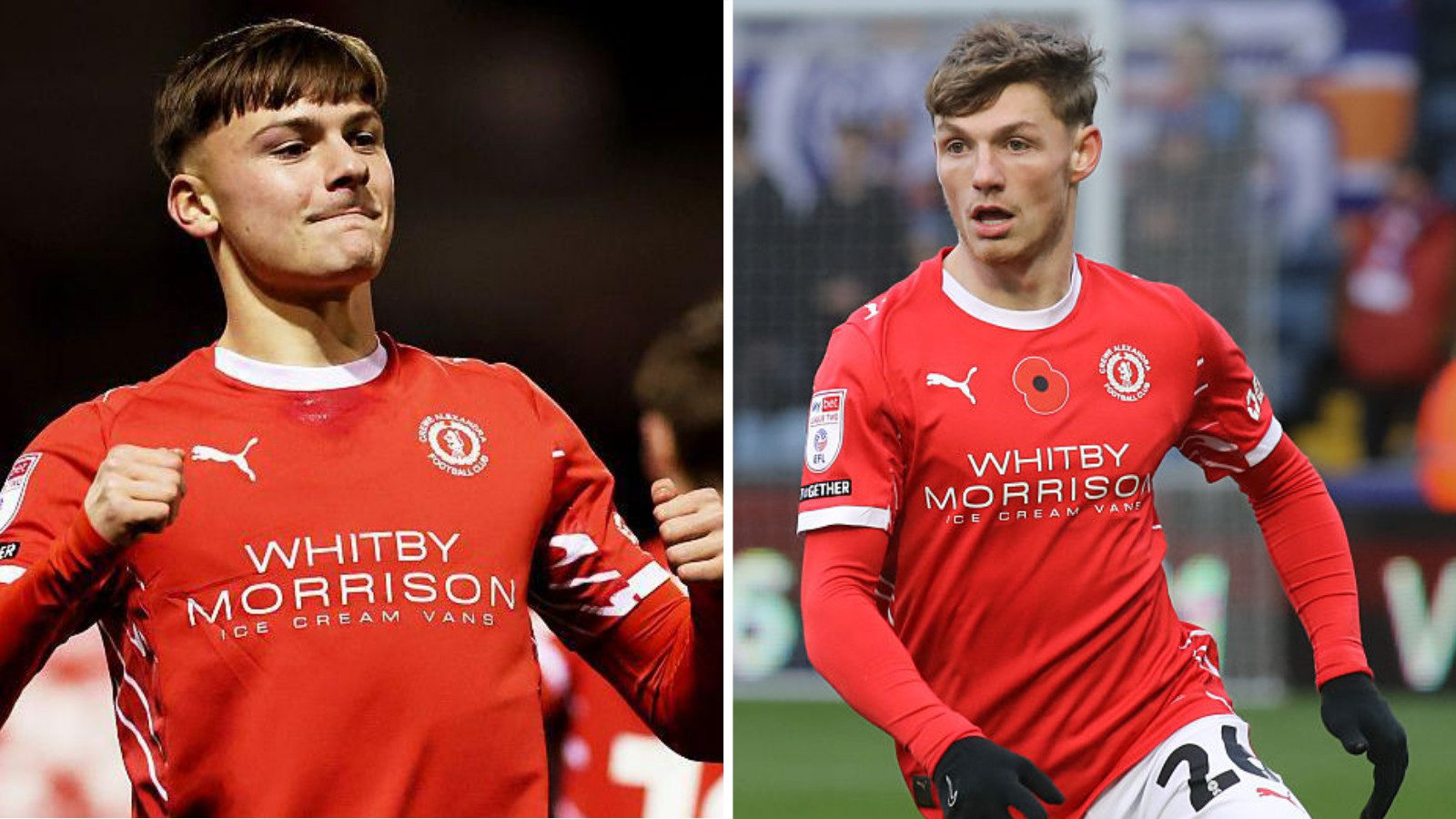 Split photograph graphic of Emre Tezgel on the left and Tommi O'Reilly on the right