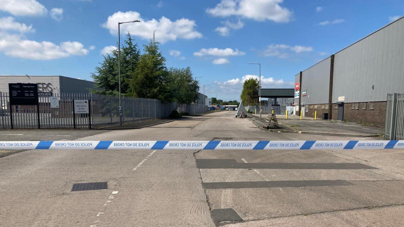 Road in Liver Industrial Estate cordoned off with police tape