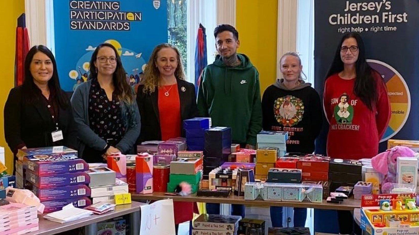 Elaine Walker, Associate Director for Engagement, Assistant Minister for Children and Education, Deputy Louise Doublet, Minister for Children and Education, Deputy Inna Gardiner and Cheyenne O’Connor and colleagues, Dominic and Kelly