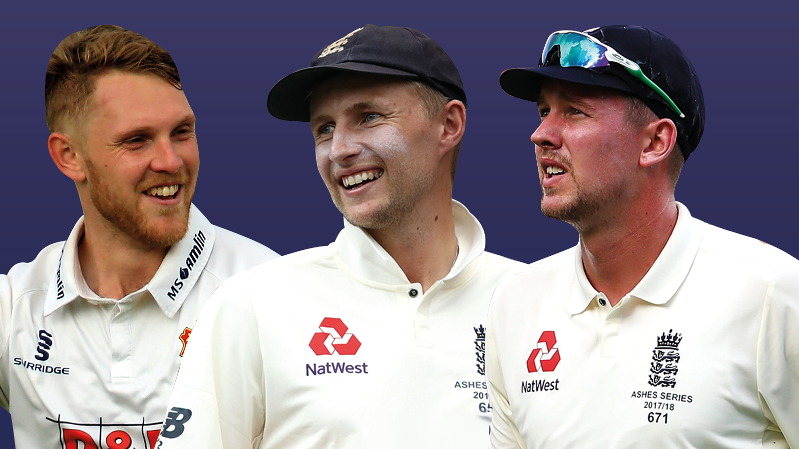 Jamie Porter, Joe Root and Jake Ball