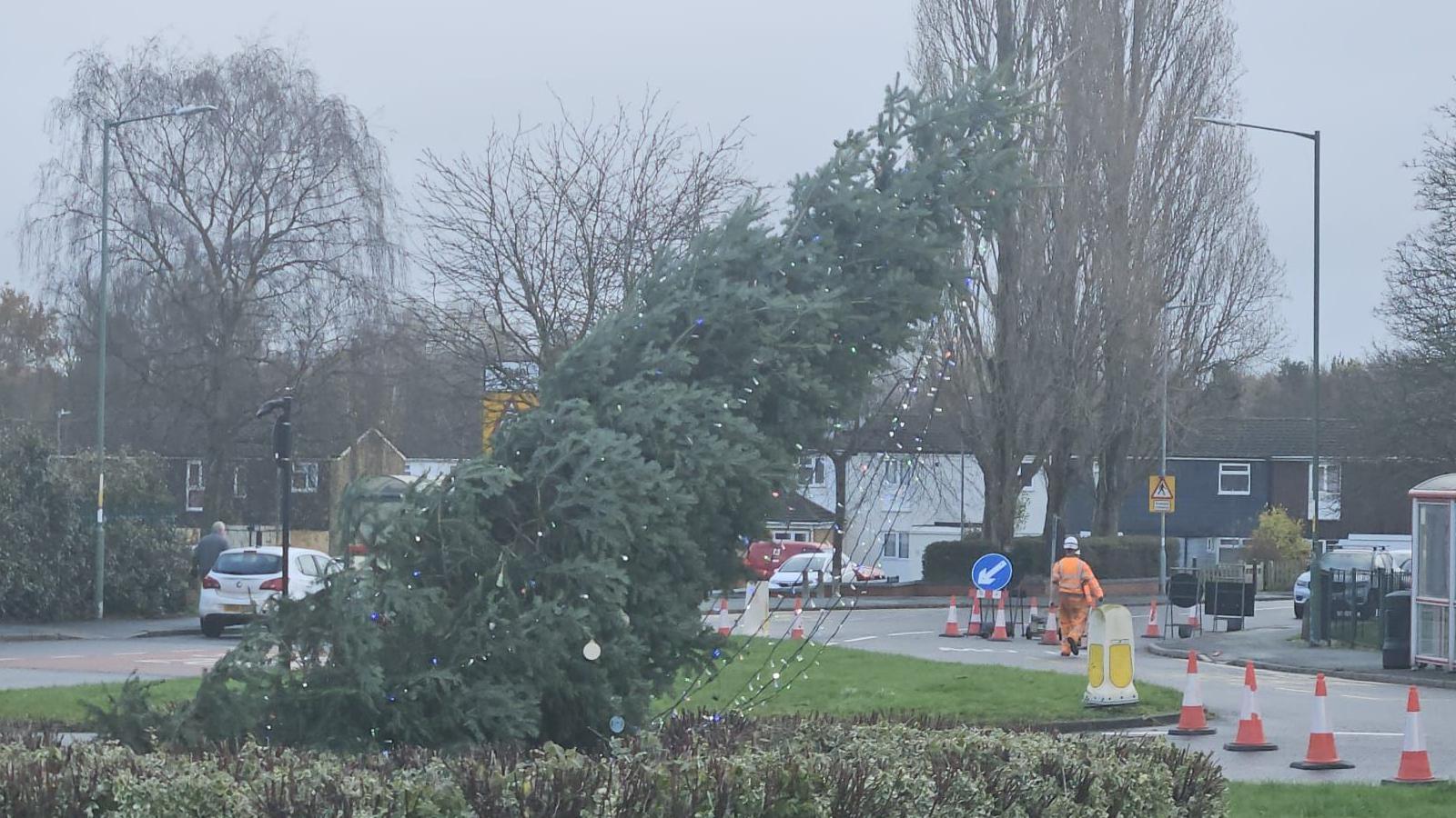 The leaning Christmas tree in Bloxwich