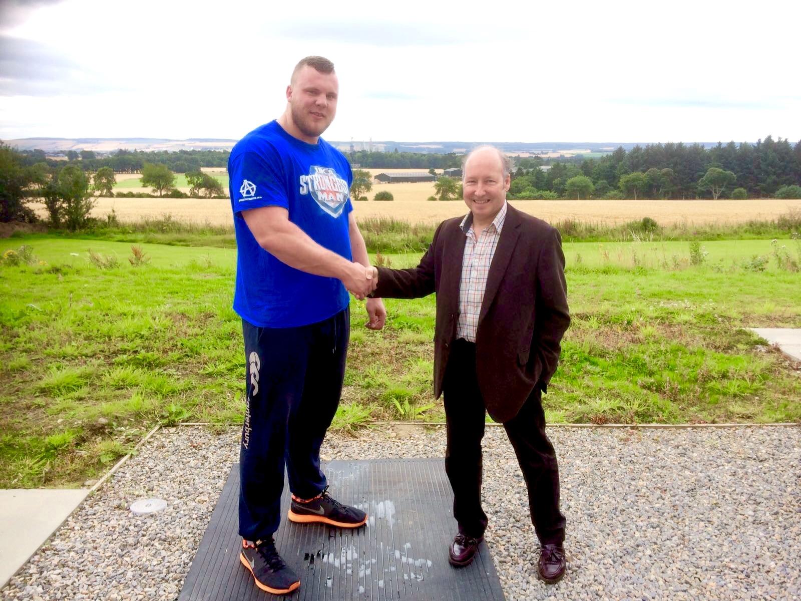 Tom Stoltman and BBC Scotland reporter Craig Anderson