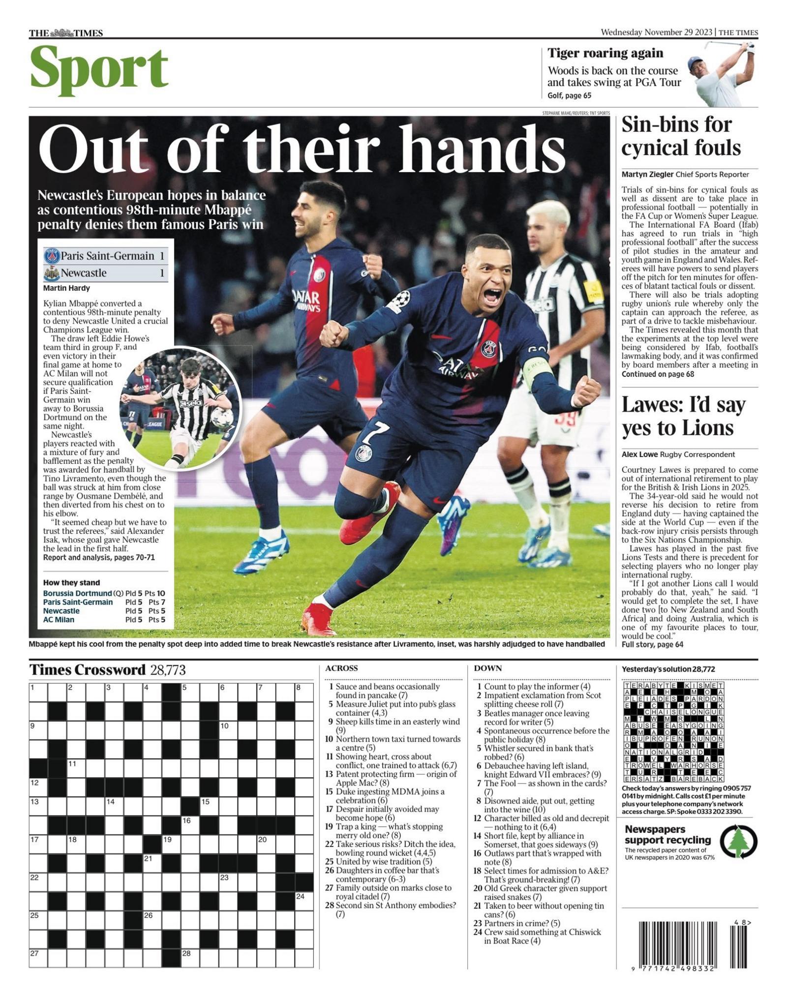 Times back page
