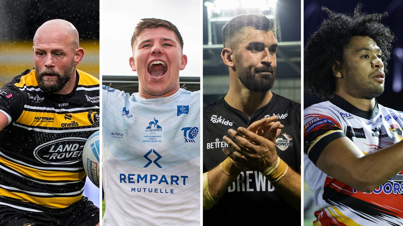 York's Paul McShane, Toulouse's Joe Cator, London's Will Lovell and Bradford's Waqa Blake