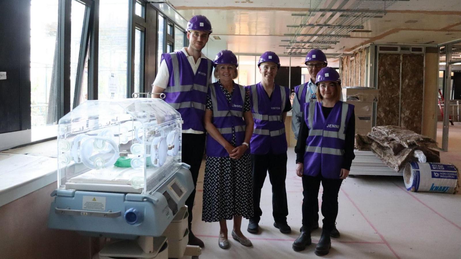 Stuart Broad and Carole Joyce visit the new unit build site