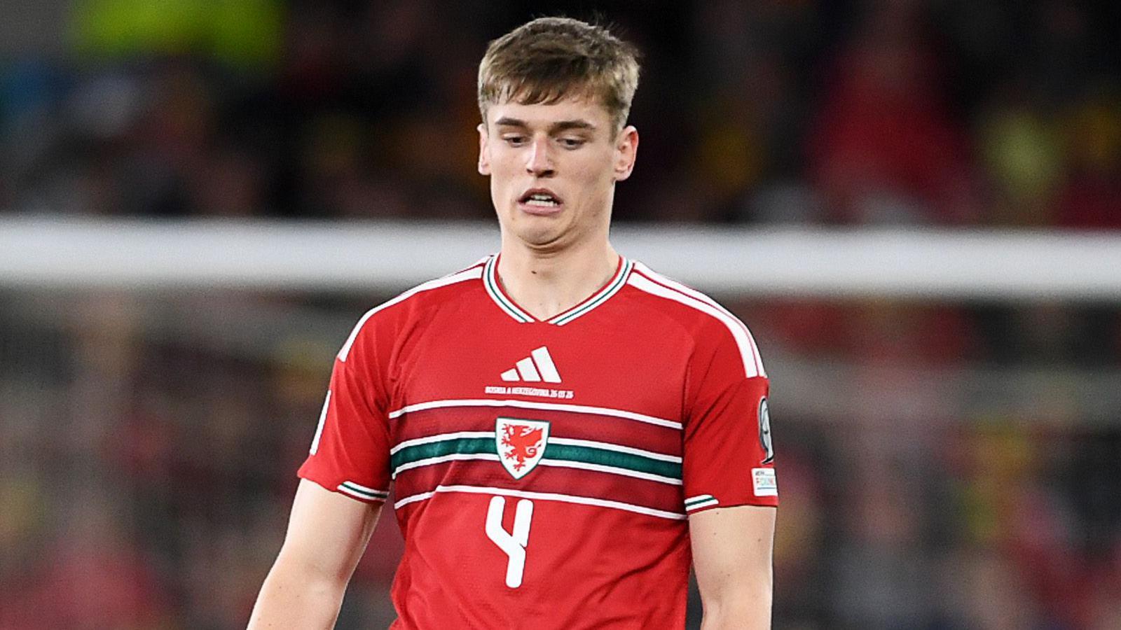 Dylan Lawlor in action for Wales