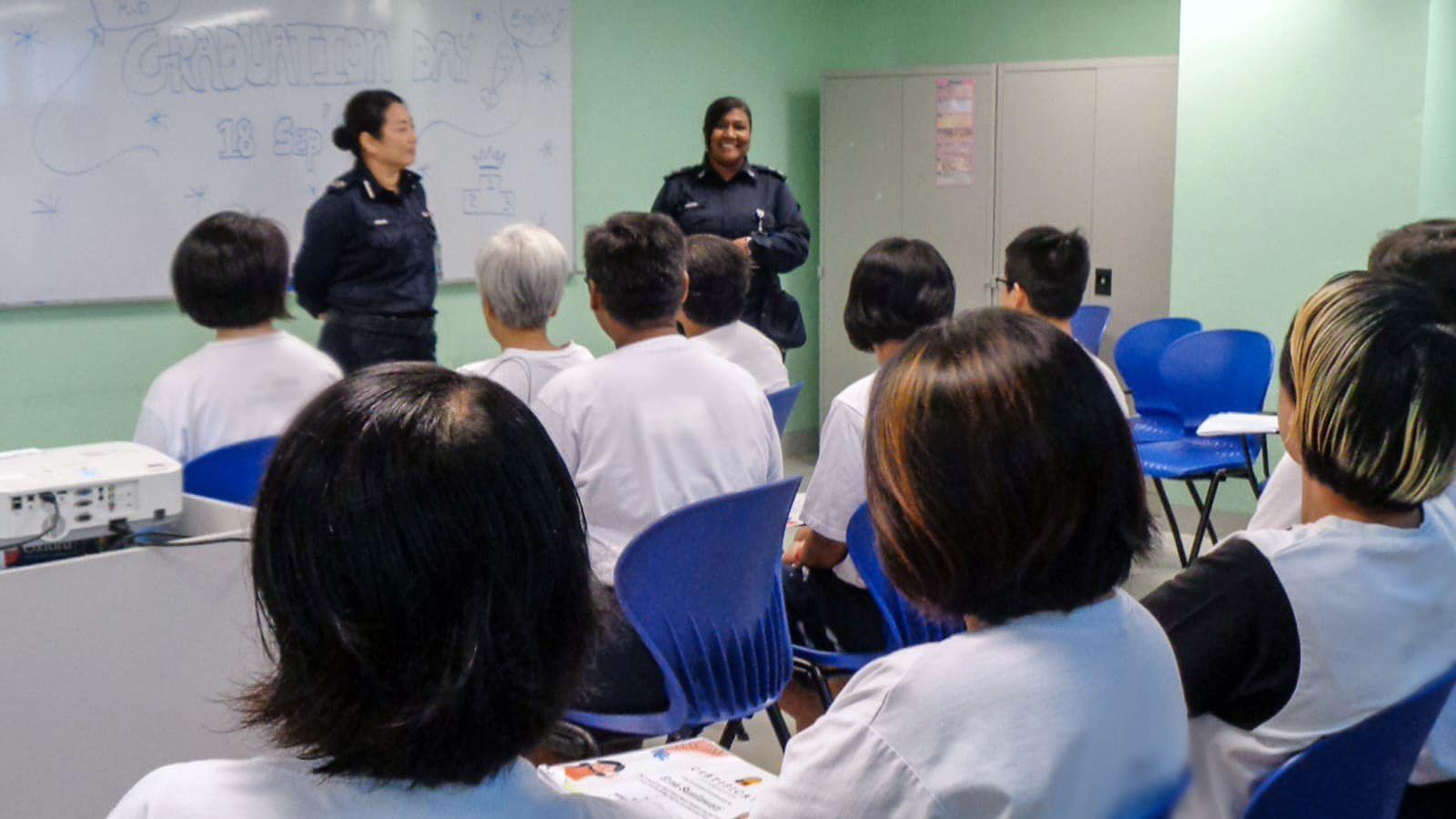 A classroom for inmates at Institute S1, Singapore's Drug Rehabilitation Centre 