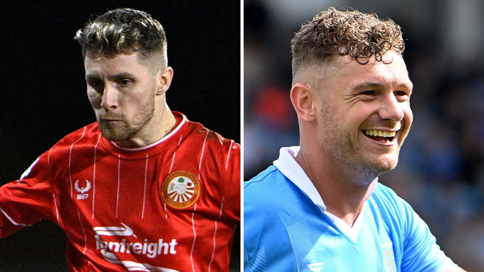 Ryan Mayse of Portadown and Ben Kennedy of Ballymena United