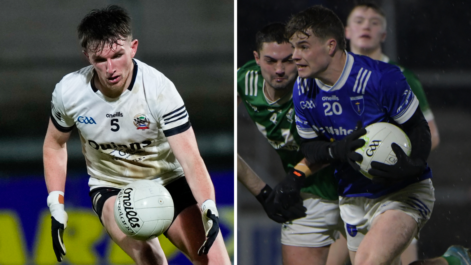 Kilcoo's Miceal Rooney and Scotstown's Tommy Mallen 