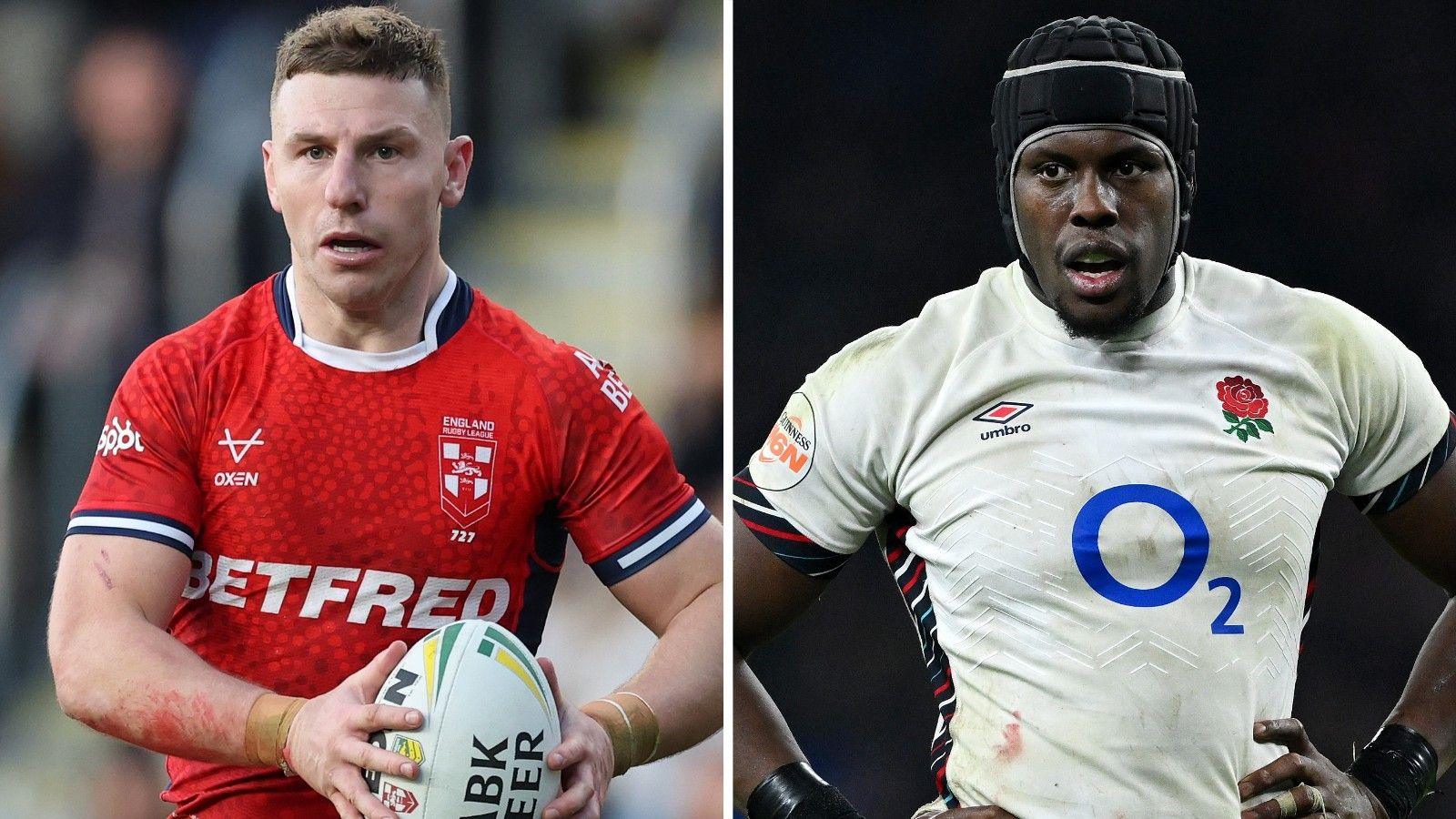 England rugby league captain George Williams and England rugby union captain Maro Itoje