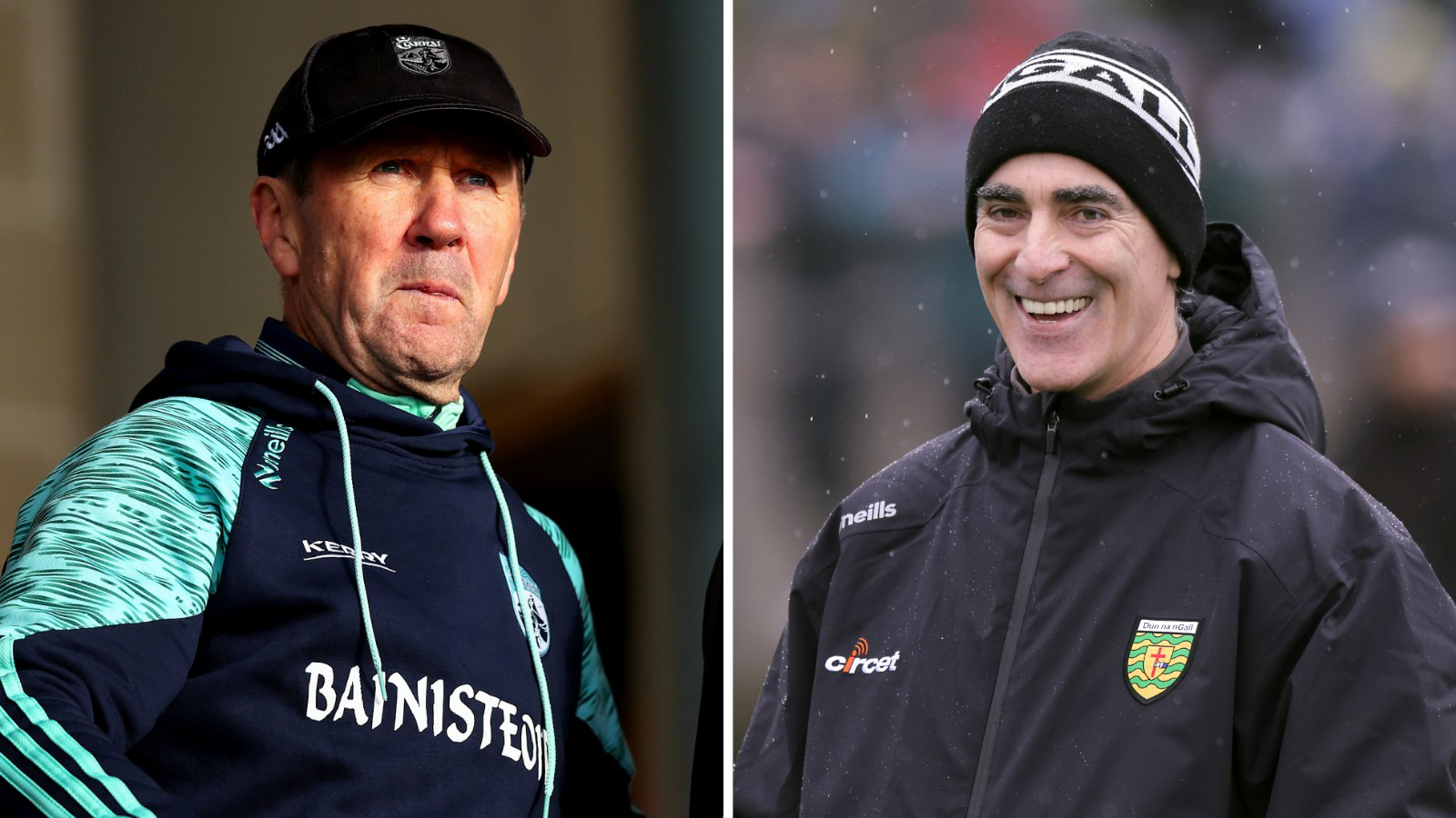 Kerry manager Jack O'Connor and Donegal boss Jim McGuinness 
