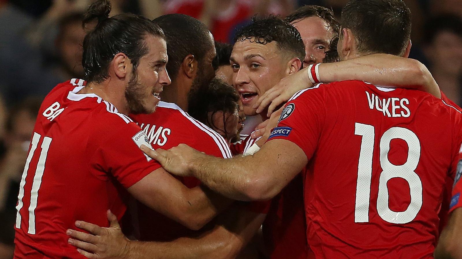 Wales players celebrate