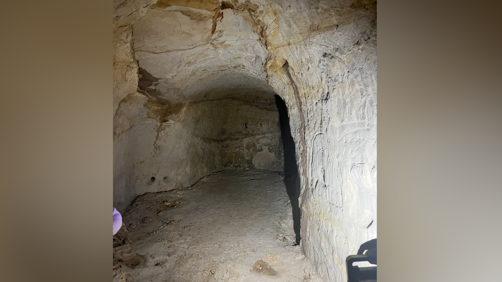 An image of tunnels underneath the site of the Godstone sinkhole.