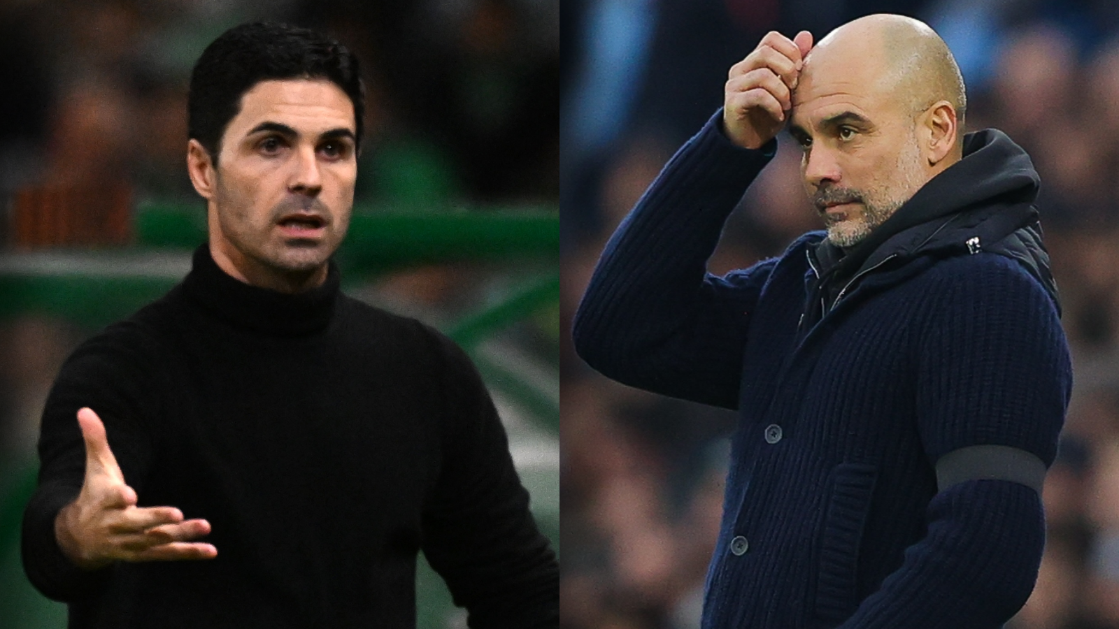 Mikel Arteta and Pep Guardiola