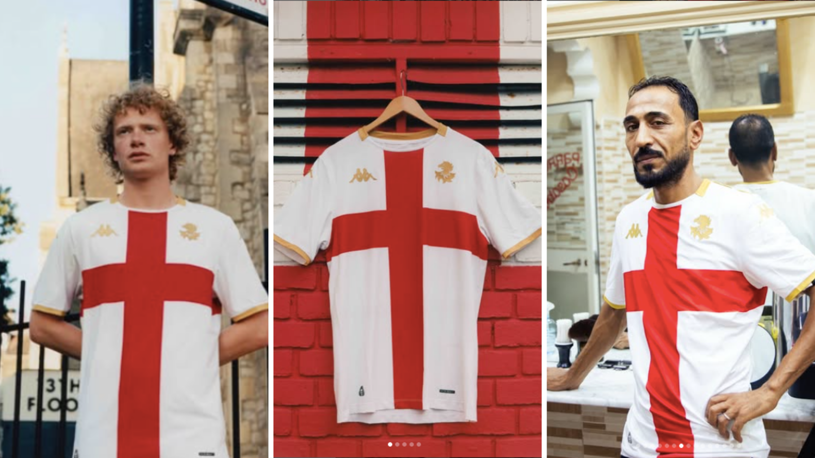 Models wear new Genoa home shirt