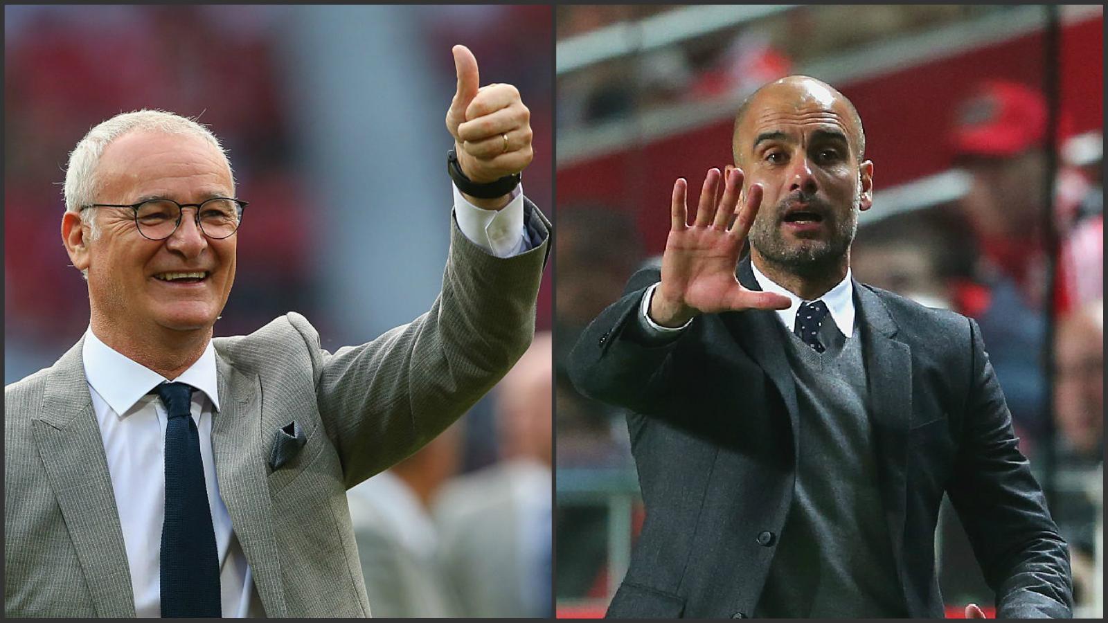 Pep Guardiola and Claudio Ranieri