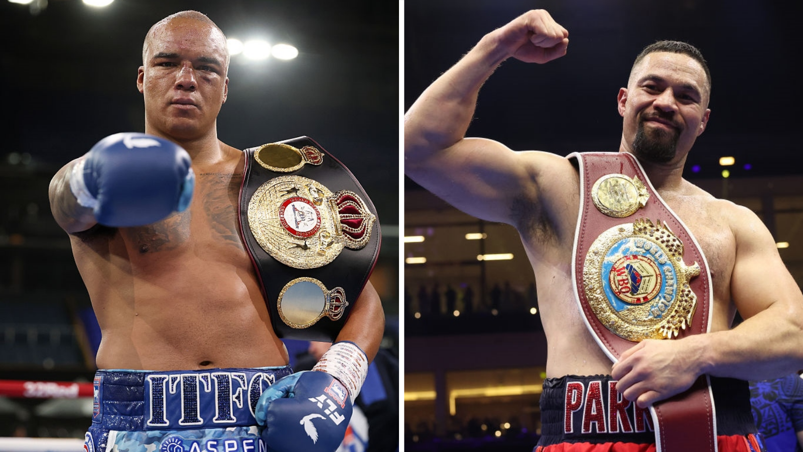 A side-by-side photo of Fabio Wardley and Joseph Parker