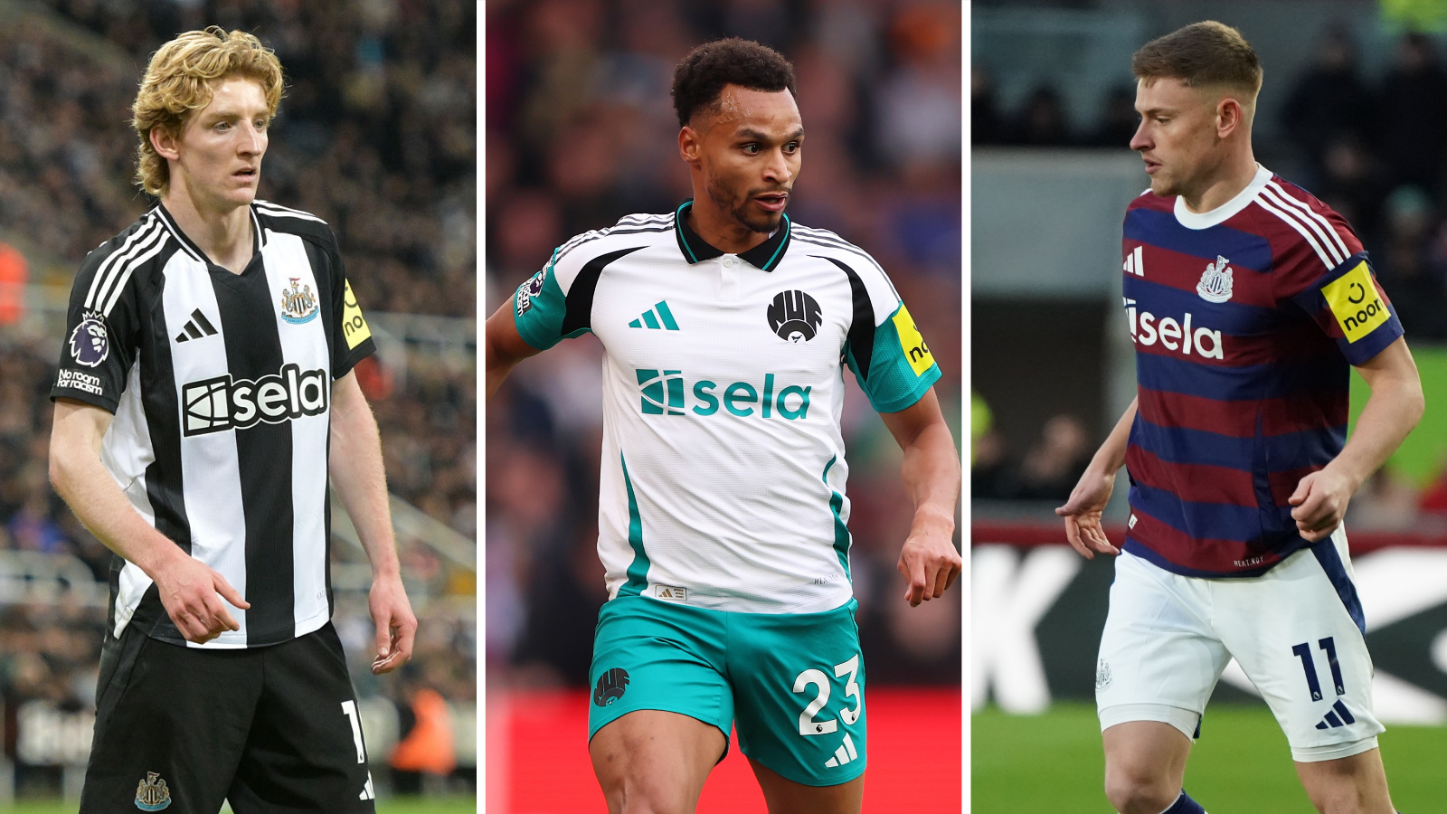 Anthony Gordon, Jacob Murphy, Harvey Barnes