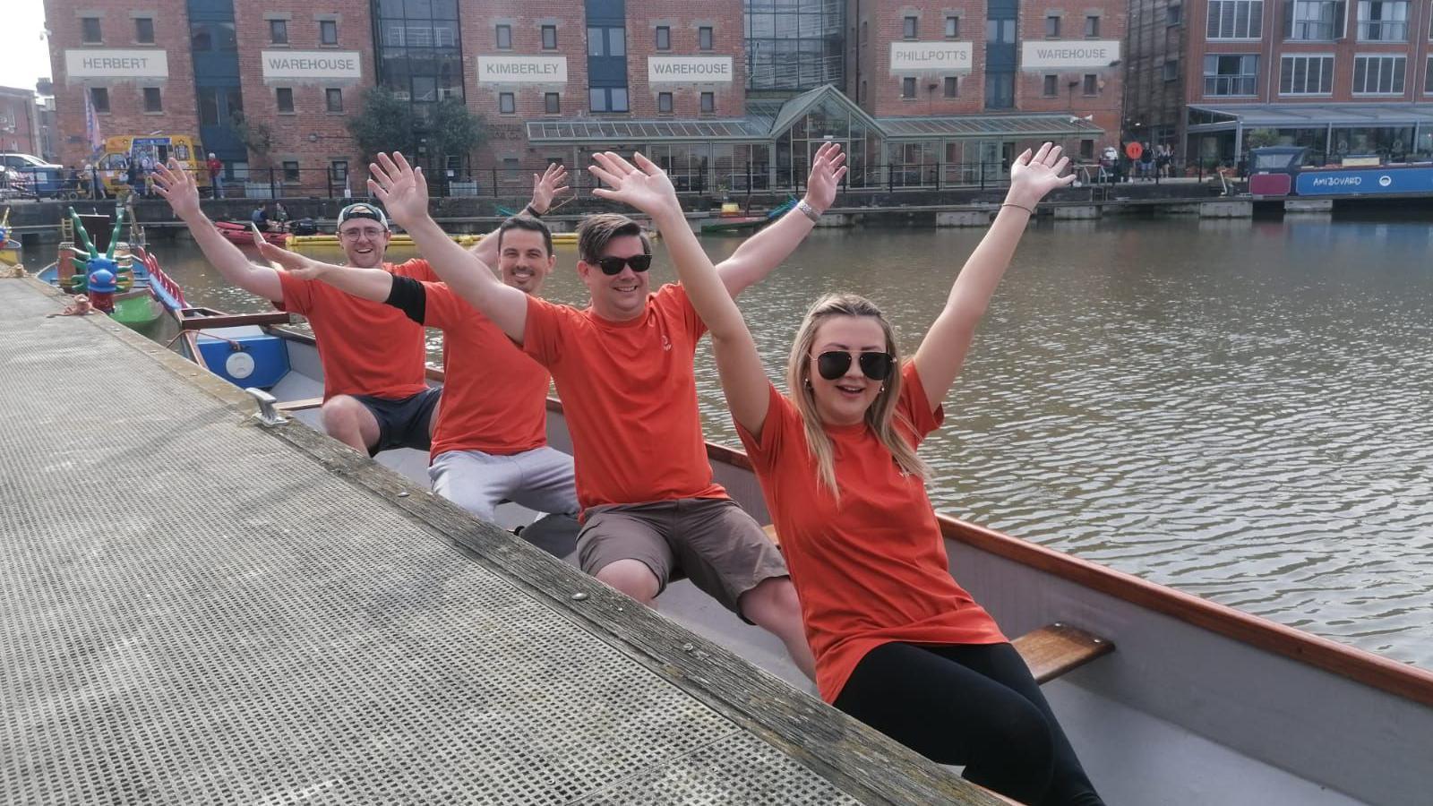 Image of rowers at the dragon boat race