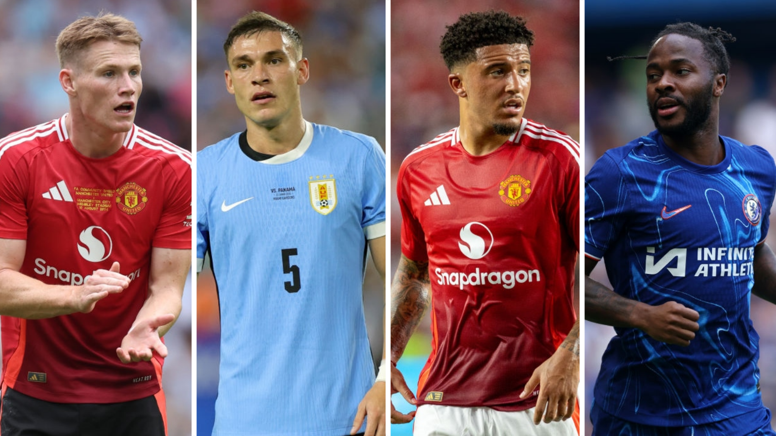 Scott McTominay, Manuel Ugarte, Jadon Sancho, Raheem Sterling