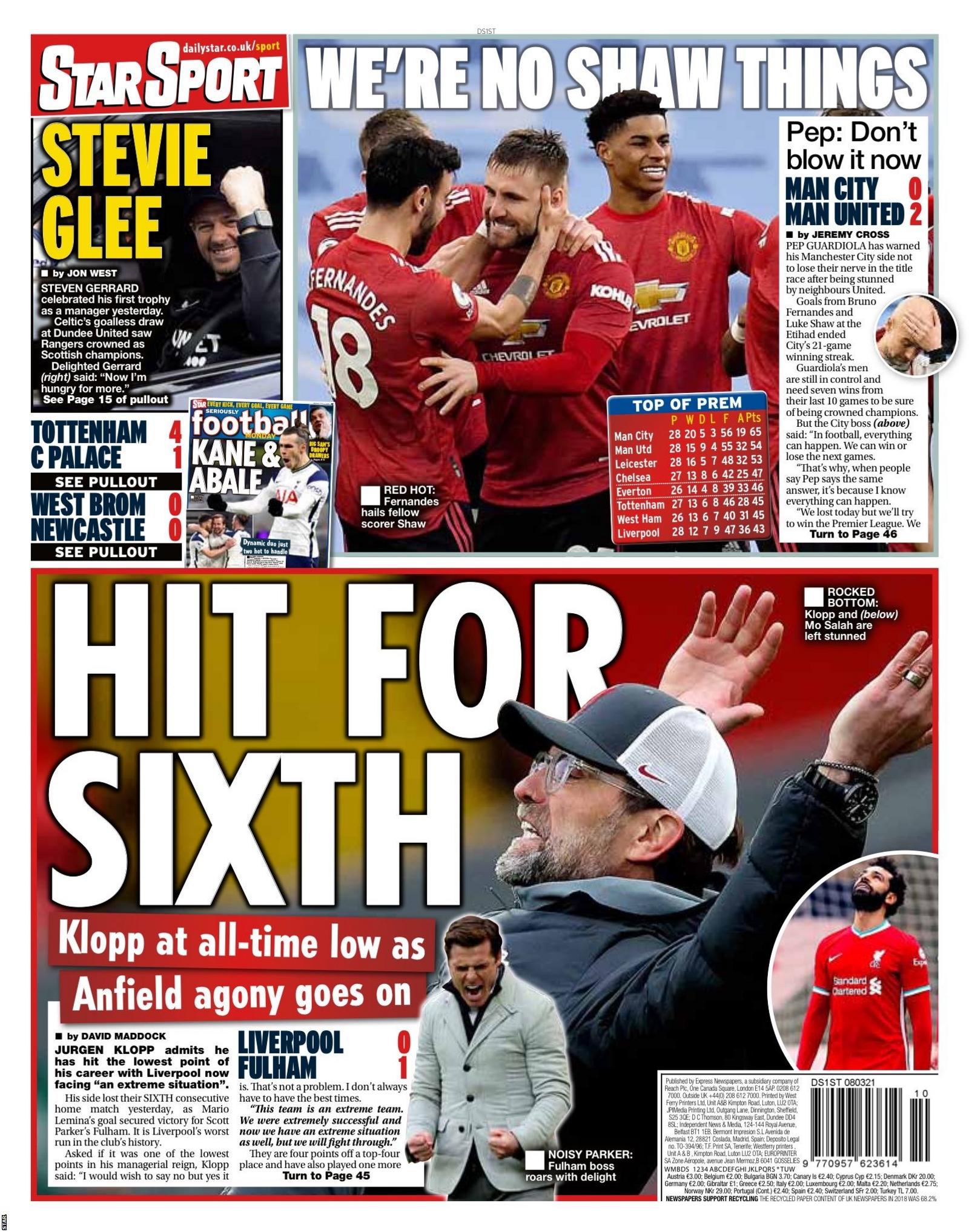Monday's Daily Star