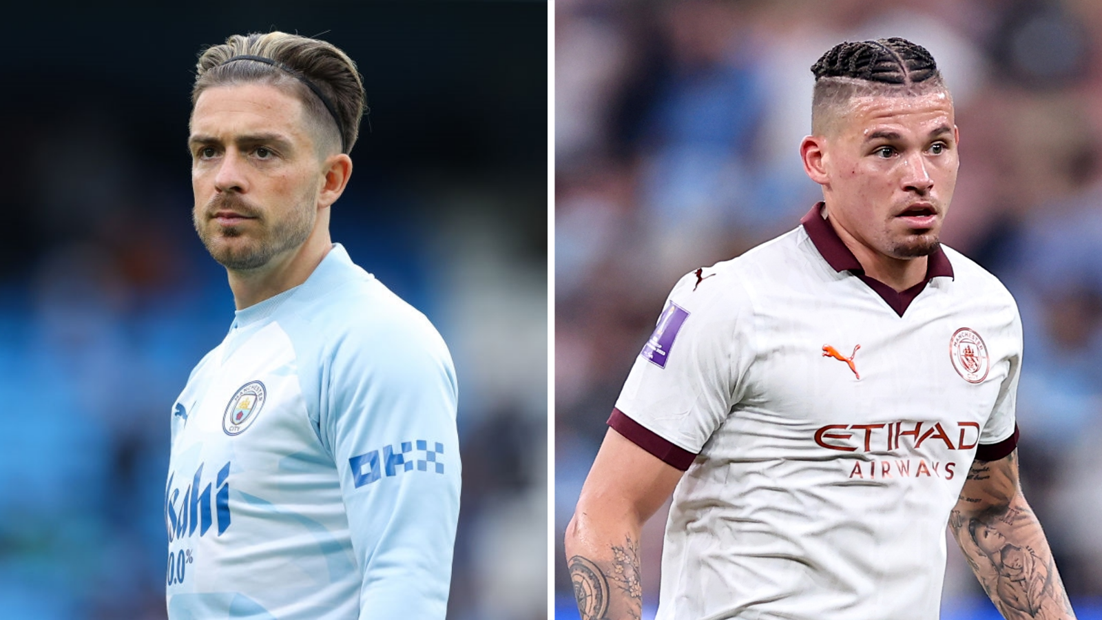 Jack Grealish and Kalvin Phillips split pic