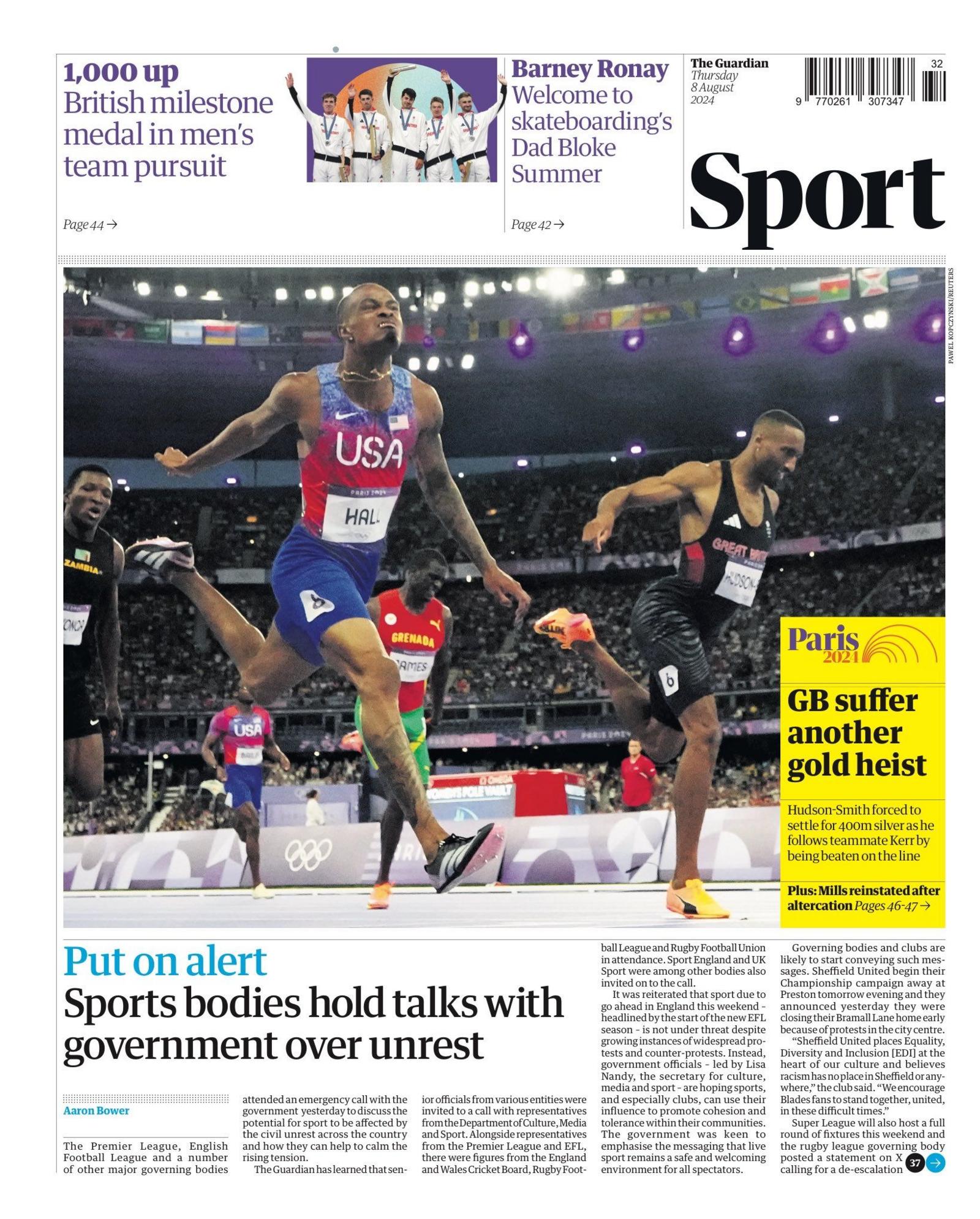 Guardian back page