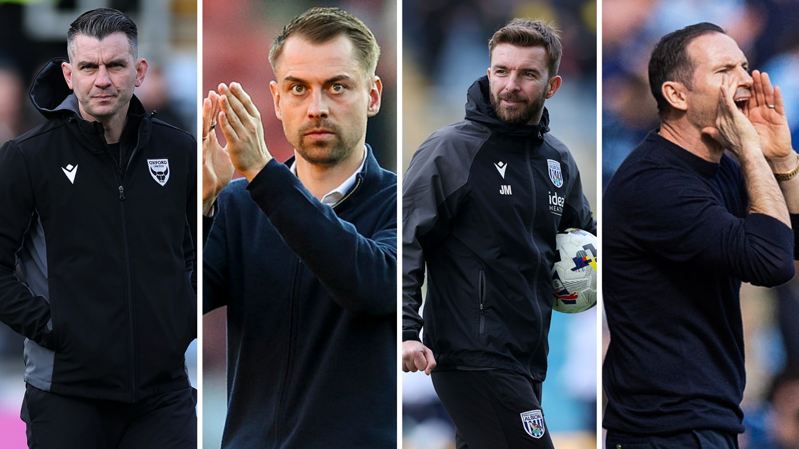 Side-by-side images of Oxford's Matt Bloomfield, Southampton's Tonda Eckert, West Brom's James Morrison and Coventry's Frank Lampard