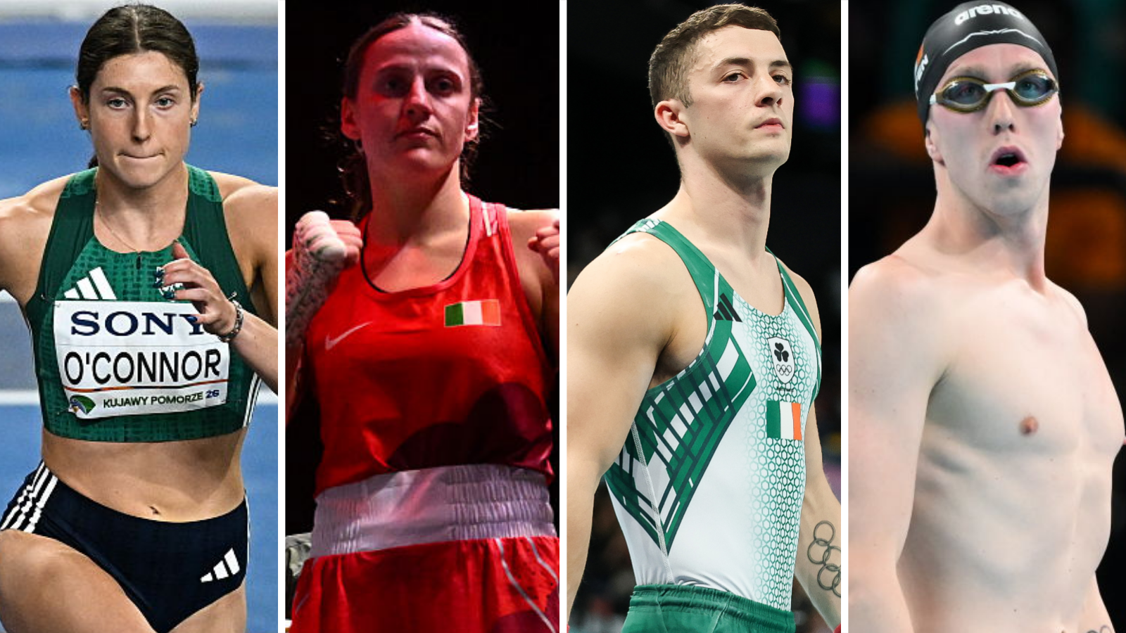 Kate O'Connor, Michaela Walsh, Rhys McClenaghan and Daniel Wiffen