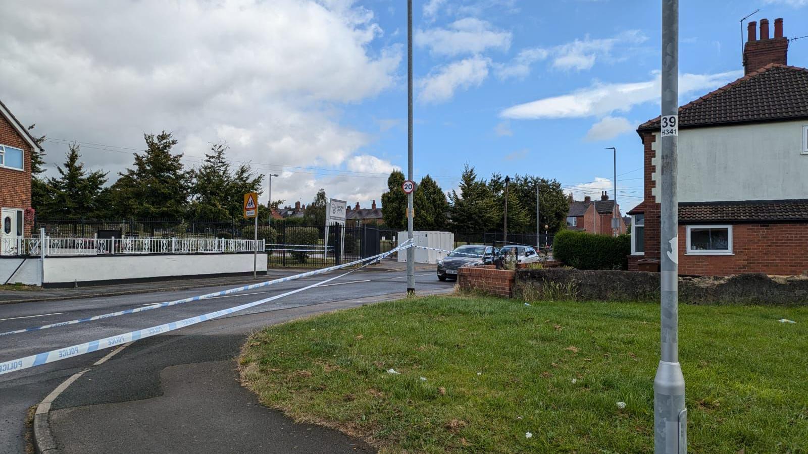 A police cordon in Heights Drive 