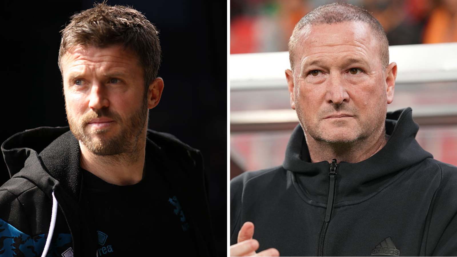 Split picture of Michael Carrick and Steve Holland