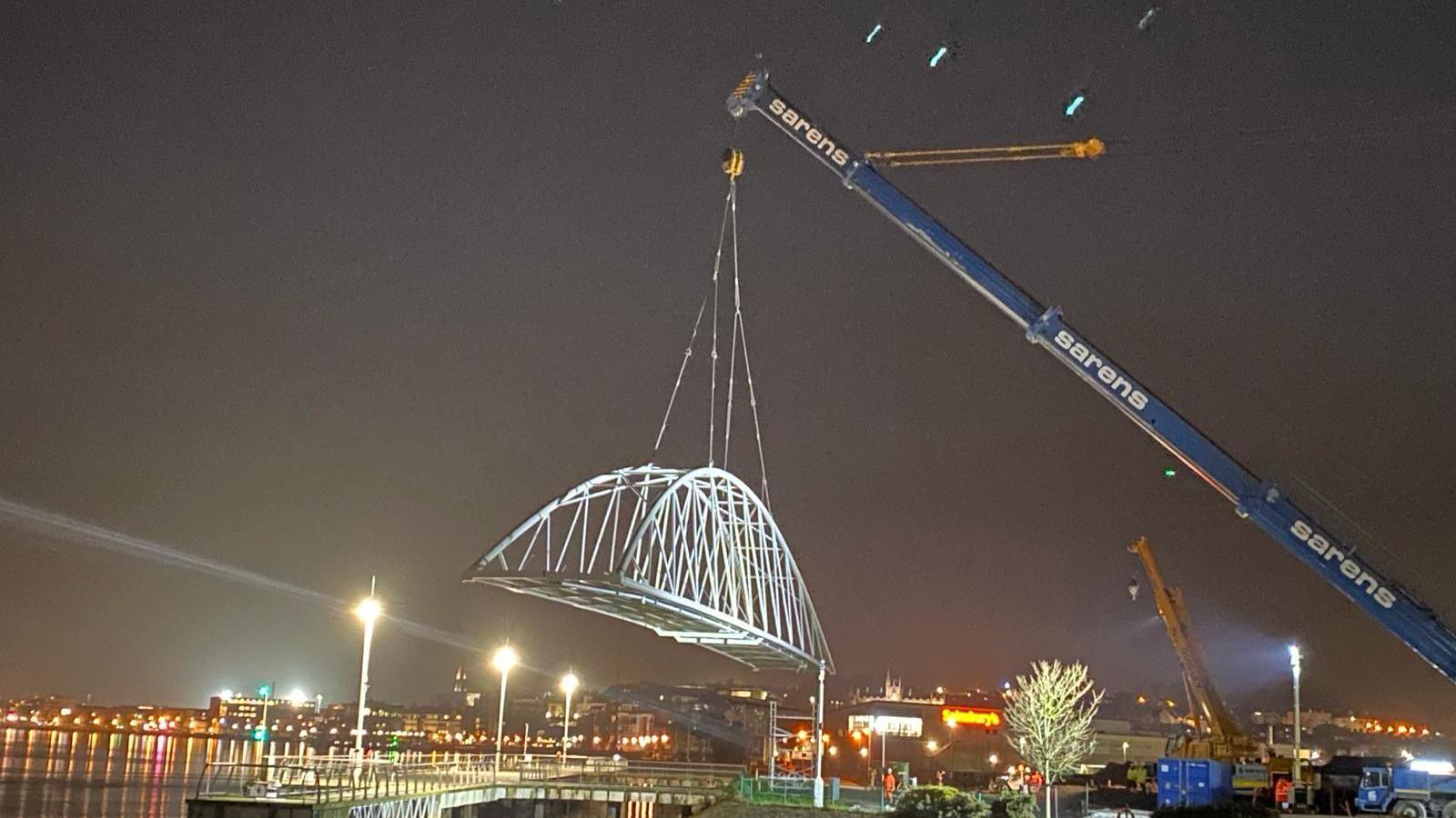 pennyburn bridge being set in place