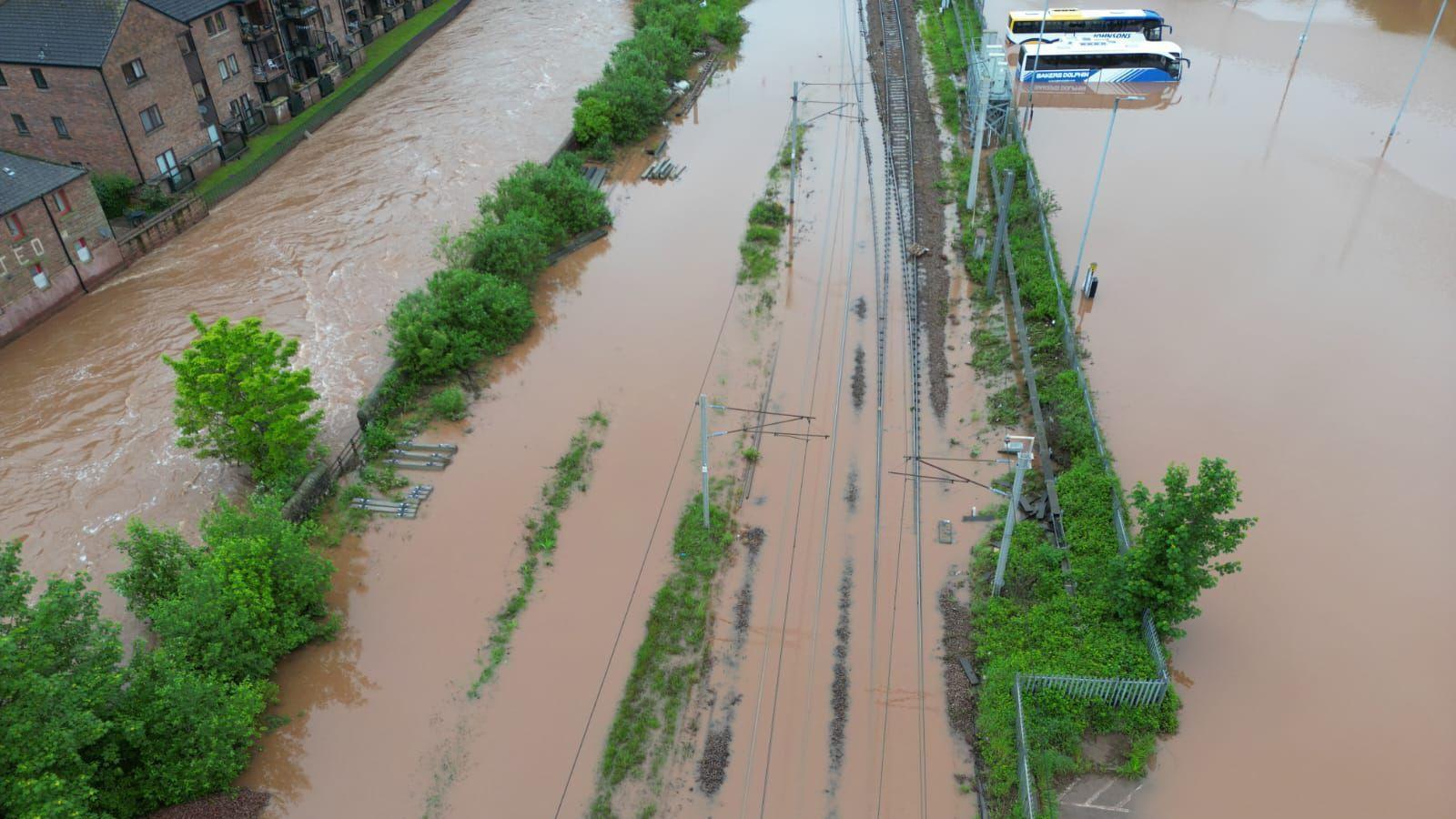 Flooding on railway 