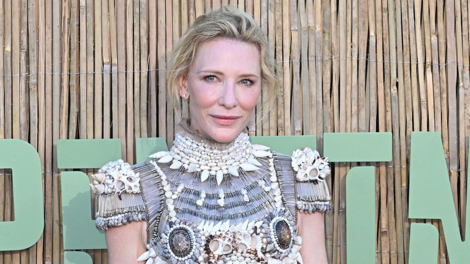 Cate Blanchett in a heavily beaded dress at the Serpentine Summer Party at the Serpentine Galleries on 24 June 2025. 