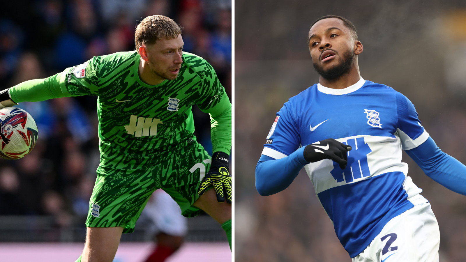 Birmingham City goalkeeper Ryan Allsop and wing-back Ethan Laird