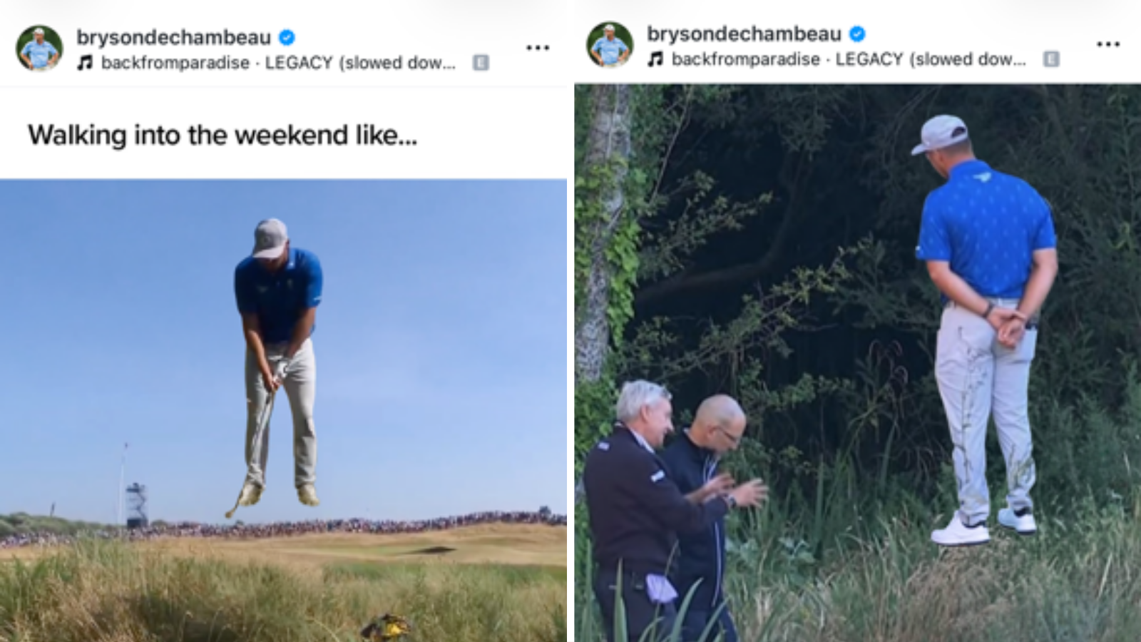 Bryson DeChambeau's Instagram posts