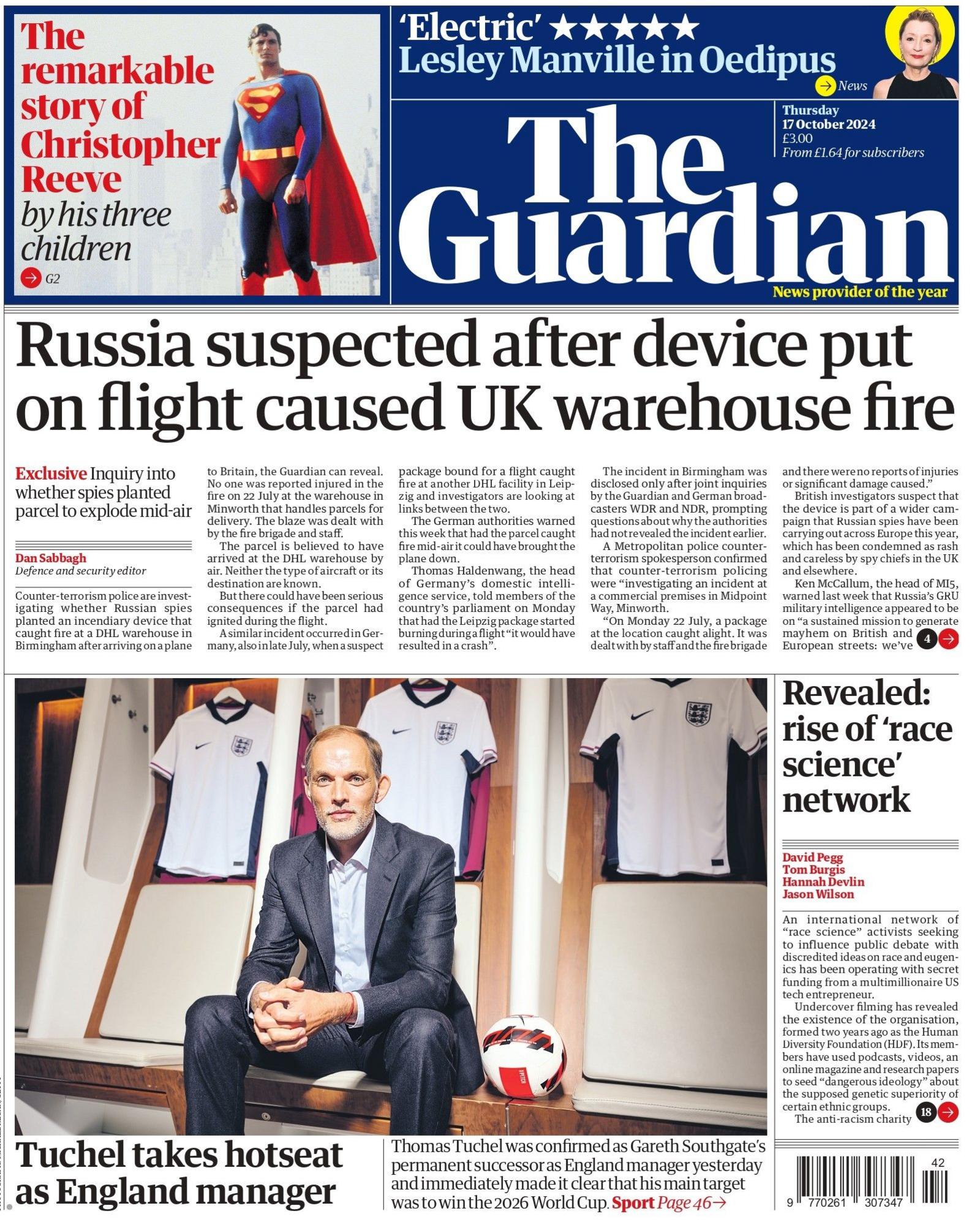 Guardian front page